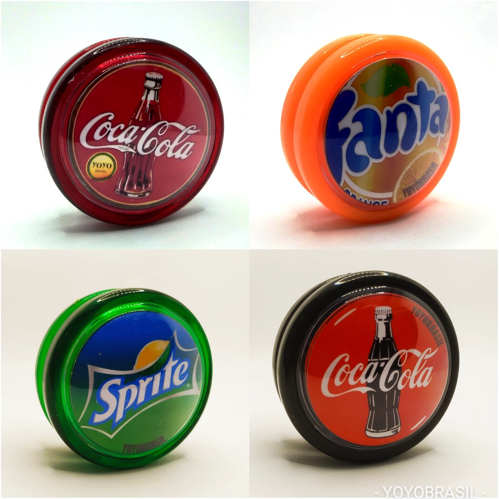 Kit Coleção 4 yoyos CocaCoca Retrô anos 80 yoyo Profissional com eixo