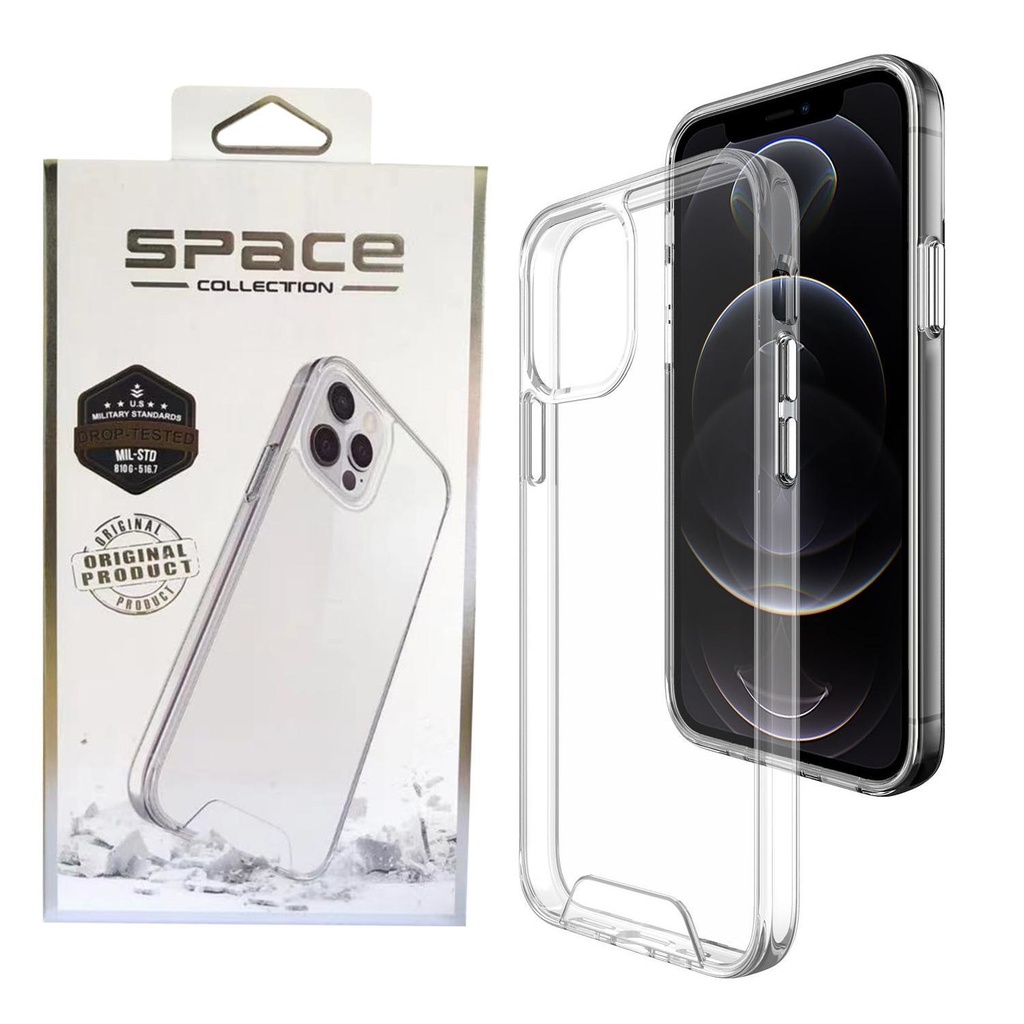 Capa Case SPACE Acrilica e Silicone TPU p/ IPhone 15 PRO MAX 14 13 12 11 Xr  xs 7 8 plus