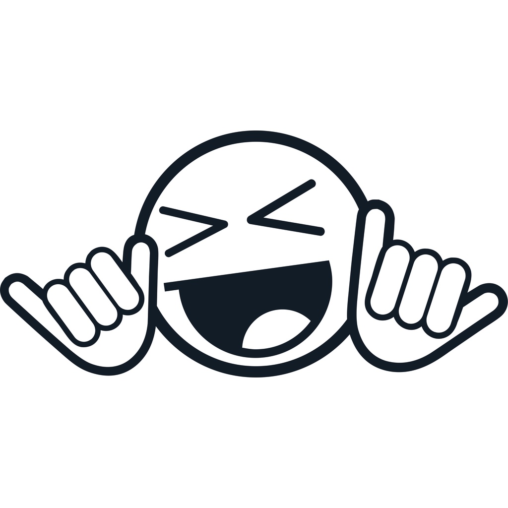 Adesivos Carro Rebaixado, Moto, Bike, Emoji hang Loose