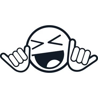 Adesivos Carro Rebaixado, Moto, Bike, Emoji hang Loose