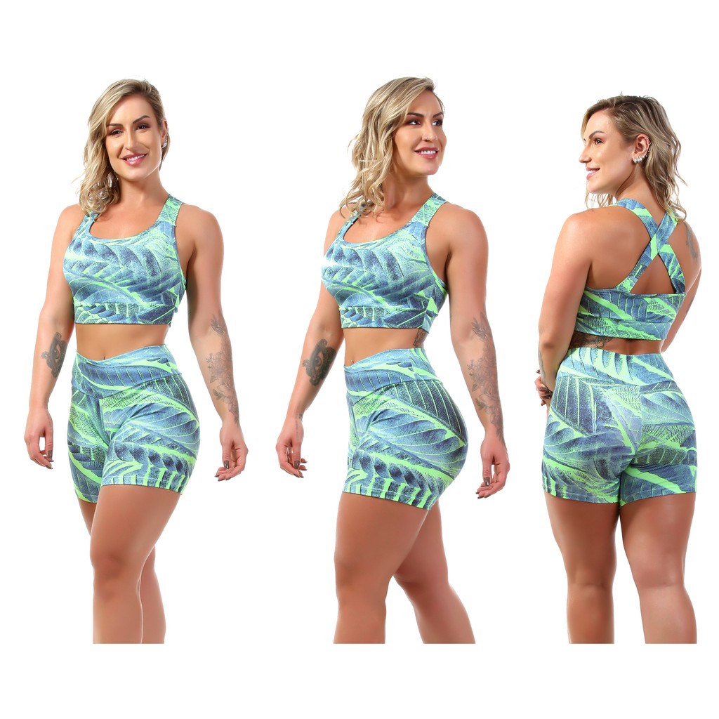 Roupa Para Ginastica Academia Feminina Conjunto Short E Top - Catálogo  GrupoShopMix