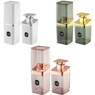 Kit banheiro 2 peças Porta escova com tampa/Dispense