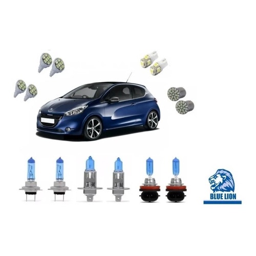 Kit Lâmpada Super Branca Peugeot 208 2013 A 2019