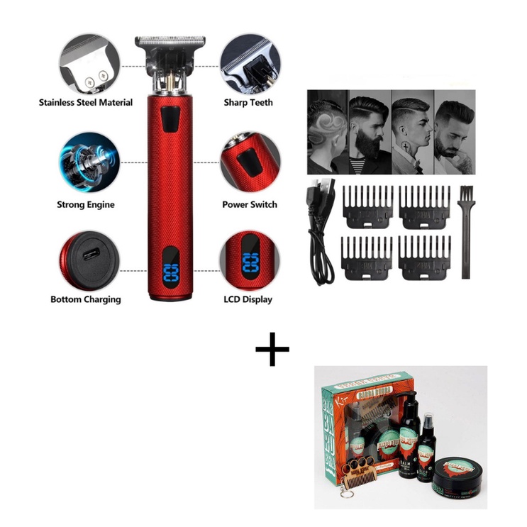 Aparador De Pelos Barbeador digital + Balm + Oleo + Pomada M | Shopee ...