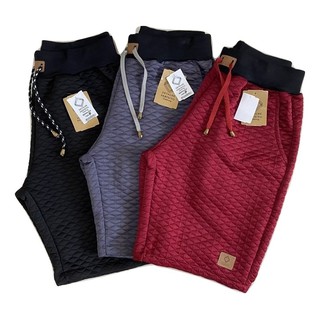 Kit 3 Bermuda Moletom Metalassê Casual Masculina Treino