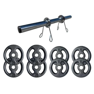 Kit 20kg Com Barras E Anilhas P/ Musculação Halter + Brinde! FITNESS PRADO! 4X3+4X2