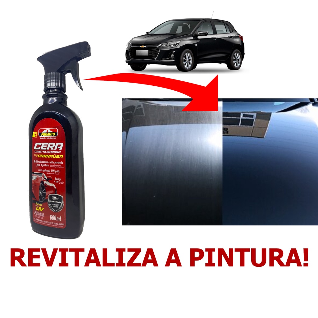 Cera Líquida Cristalizadora Com Carnaúba ProAuto Brilho Duradouro e Alta Proteção para Pintura e Cuidados Automotivos