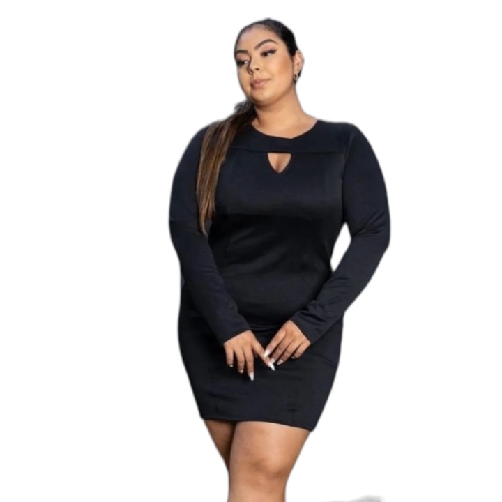 Vestido neoprene hot sale midi preto