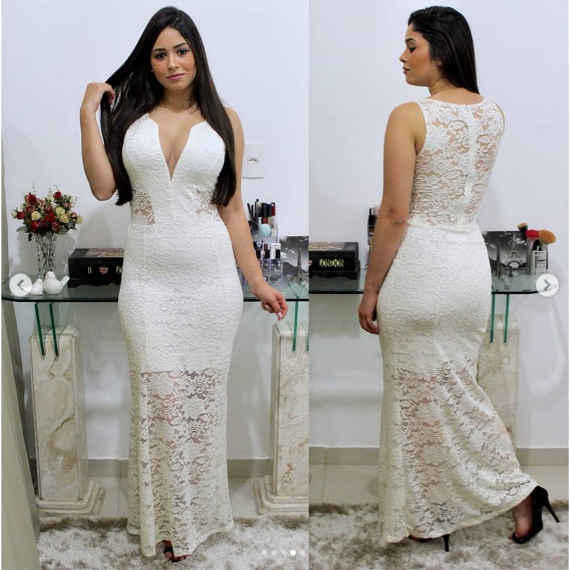 Vestidos de renda longo best sale para formatura