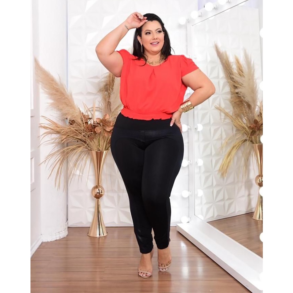 Calça Legging Plus Size Não Fica Transparente Modela Bumbum