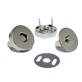 Botão imã Magnético Fecho P/ Bolsa Niquelado 18mm - 10 und