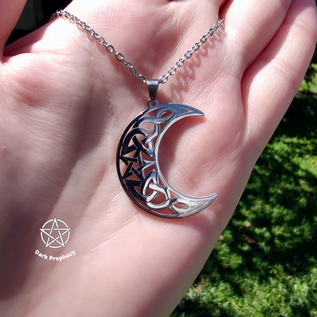 Colar Lua com Pentagrama em Aço Inoxidável | Shopee Brasil