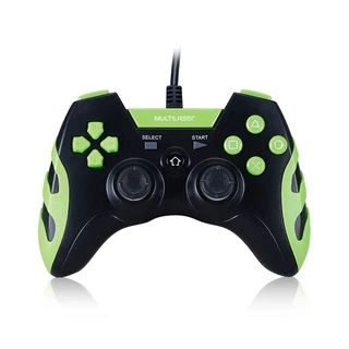 Controle Gamer Ps3/ps2/pc Preto/verde Multilaser JS081