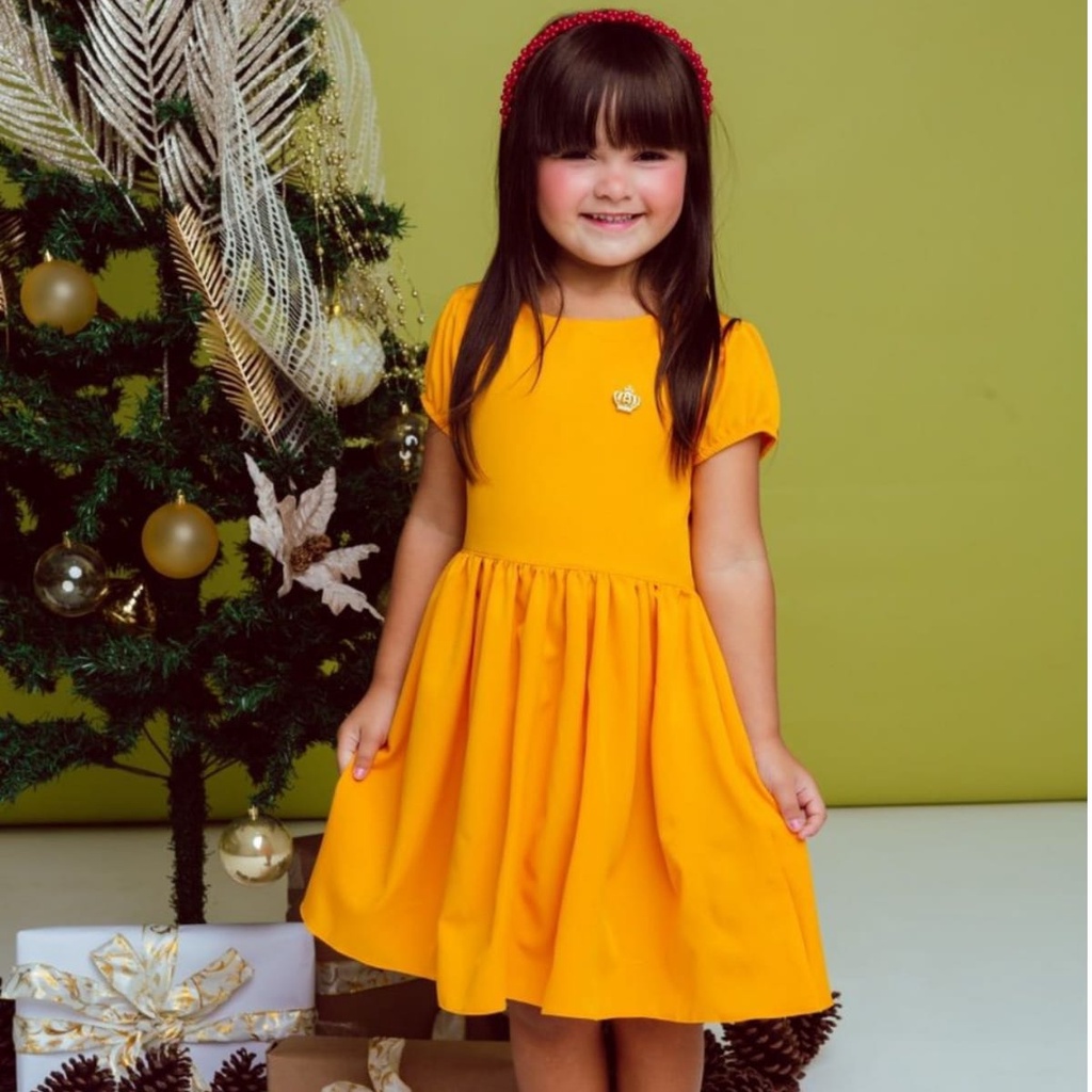 Vestido infantil em hot sale crepe