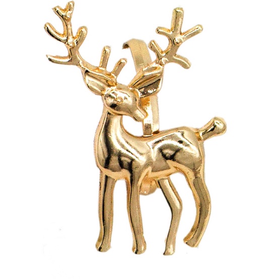 Kit com 04 Anéis Porta Guardanapo de Natal Rena Dourado ou Prata