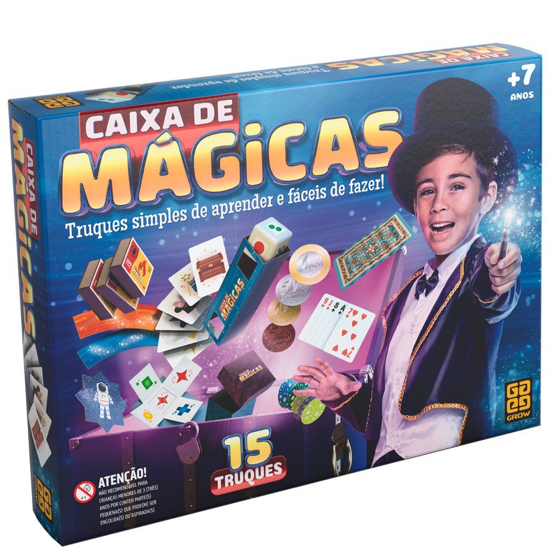 Jogo Infantil Caixa De Mágicas Grow Com 15 Truques Incríveis - Brinquedo 7  + Anos 8 anos Presente aniversário