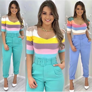 CALÇA ALFAIATARIA FEMININA COM CINTO