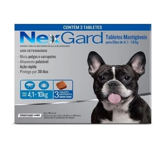 Antipulgas Nexgard Para Cães de 4 a 10kg - 3 Comprimidos