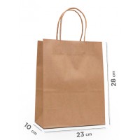 Sacola Papel Kraft Alça M 23x30x10cm 100und