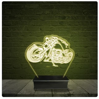 Led Luminária Acrílico Abajur - Moto Custom Presente 10