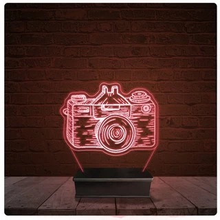 Abajur Luminária Acrílico Led - Câmera Fotografia Fotógrafo