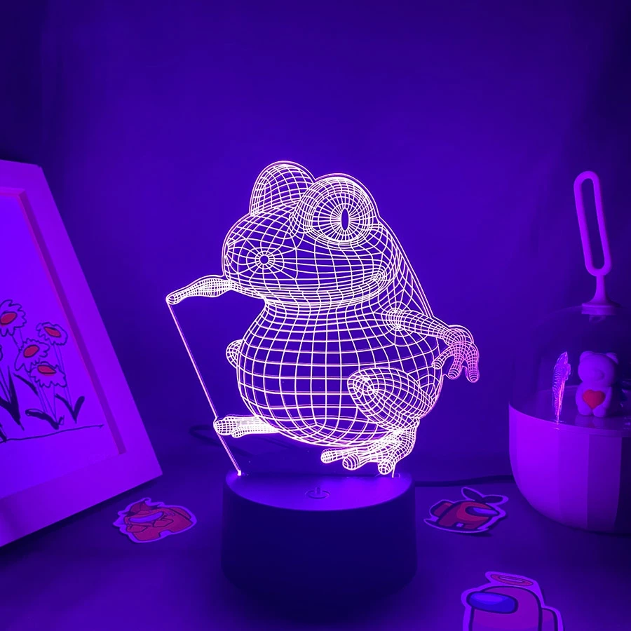 Sapo De Animal Fofo 3D LED Luzes Noturnas Neon Presente De Aniversário Colorido Para Crianças Quarto De Criança Decoração De Mesa Lâmpadas De Lava Natal