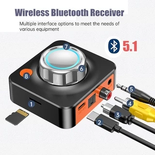 Bluetooth 5.1 Receptor Estéreo AUX Jack De 3.5mm 3D Óptico Coaxial Adaptador De Áudio Sem Fio Para O Carro Kit Speaker Amplificador