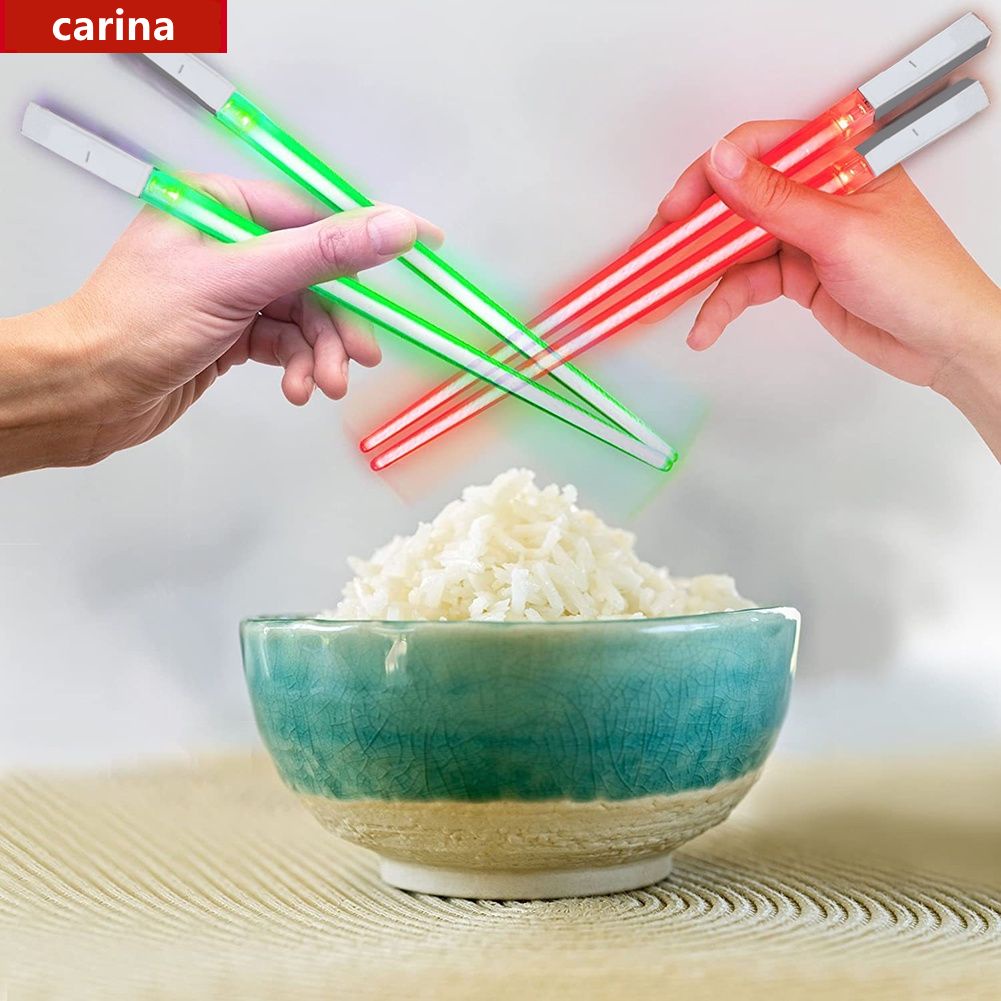 Saber Hashi/Pauzinhos Com Claro LED Que Brilha No Escuro/Bastão Concercer/Flash/Restaurante/Presente # carina