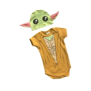 Body de bebe infantil fantasia Baby Yoda Star Wars mesversario Grogu