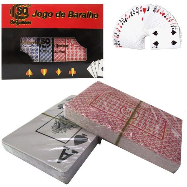 Jogo de Baralho de plastico 108 cartas Paciência Pife Cartas em