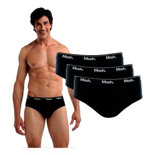Kit 03 Cuecas Slip Mash 100% Algodão Cotton Comfort Sortidas