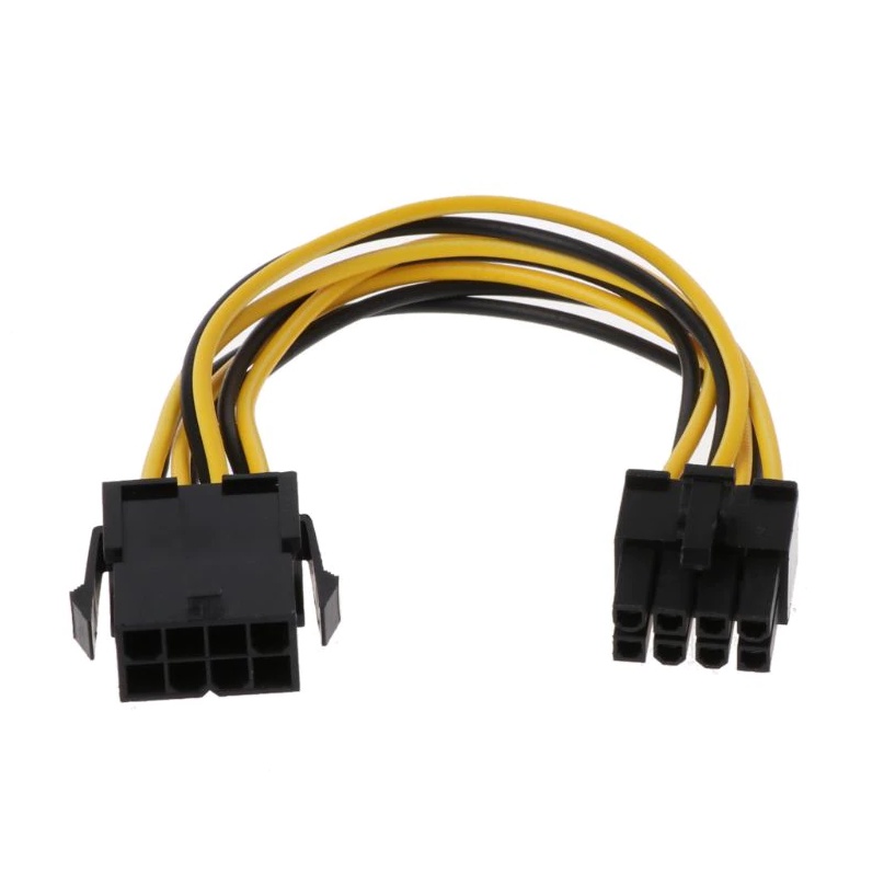 Cabo Adaptador Extensor Placa mãe Fonte 8 Pinos Macho X 8 Pinos Fêmea Atx 15cm