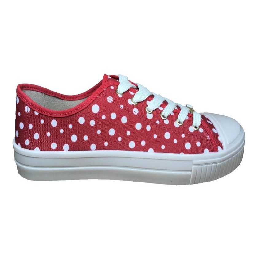 Tenis moleca store branco com vermelho