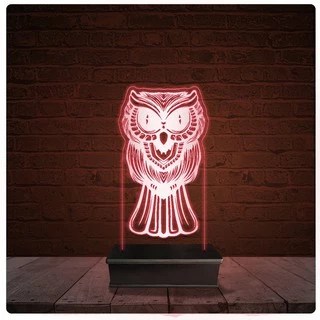 Abajur Luminária Acrílico Led - Coruja 15