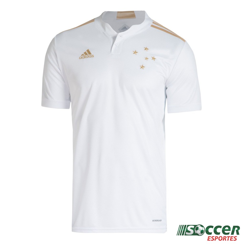Camisa do Cruzeiro Centenário Branca e Dourada | Shopee Brasil