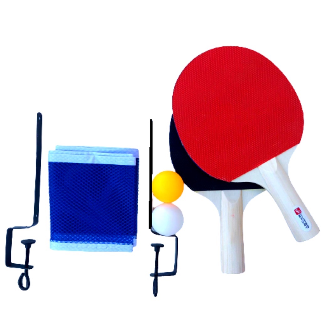 Kit Ping Pong Luxo - 2 Raquetes, 1 Bolinha + Rede com suportes - Cama  Elástica RS