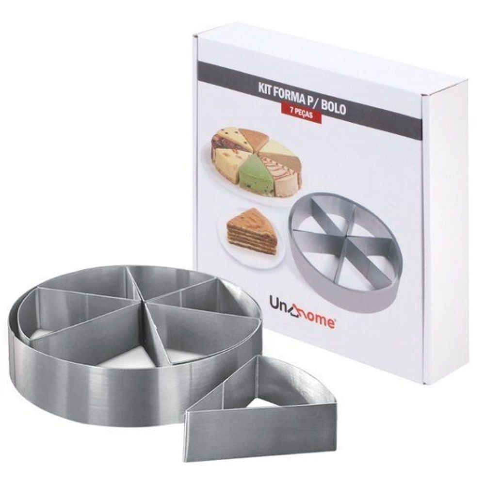 Forma Bolos e Tortas 06 Fatias mais Aro Aço Inox Removivel | Shopee Brasil