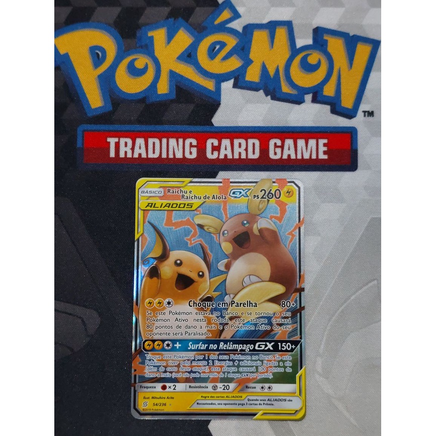 Carta Pokémon Raichu E Raichu De Alola Gx Sintonia Mental