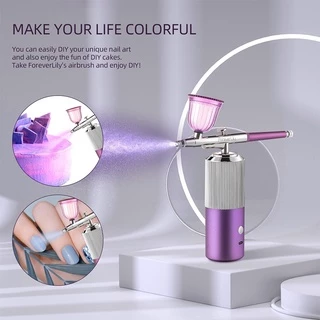 Liarty 0.3mm NozzlesAuto Airbrush Kit Mini Compressor De Ar Portátil De Dupla Ação Recarregável Set Com , Portable Sem Fio Baixo Ruído Para Maquiagem