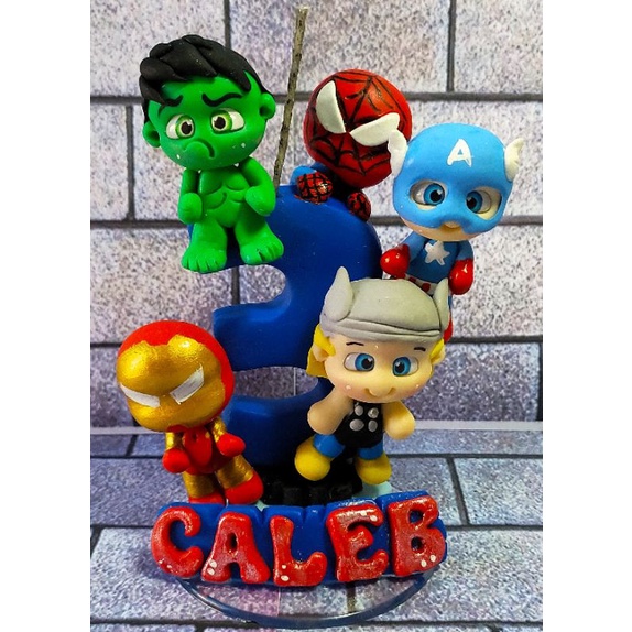 vela/topo de bolo heróis