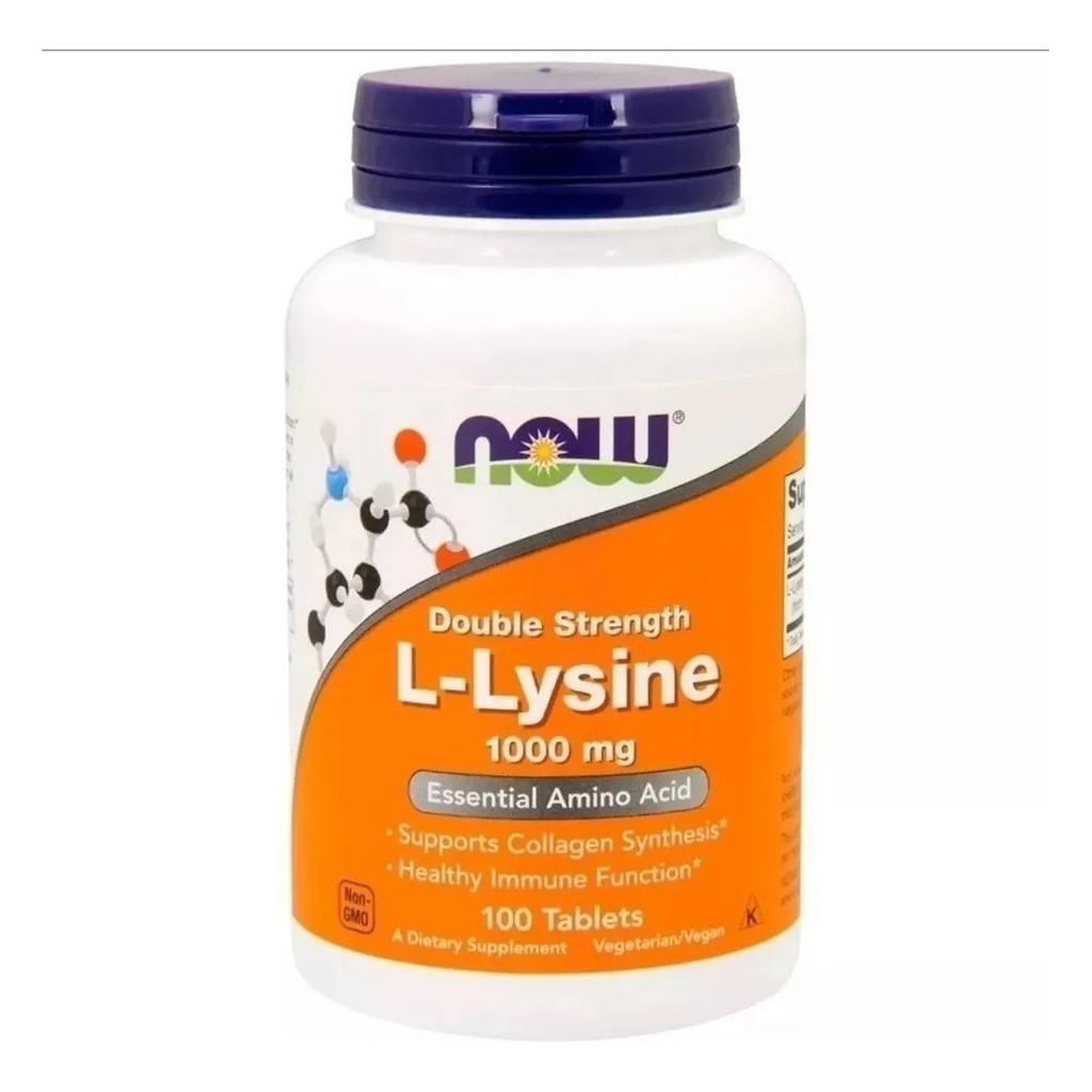 L-lysine - Lisina Extra Forte(1000mg) 100 Tabletes Now Foods | Shopee ...