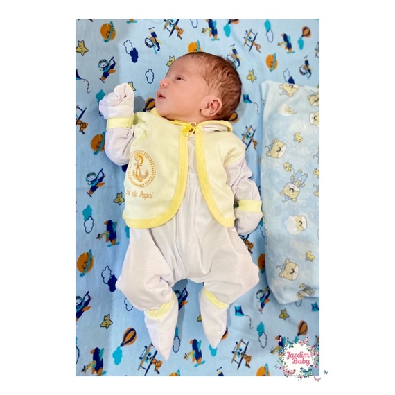 Conjunto de pagão recém nascido com 05 peças menino menina