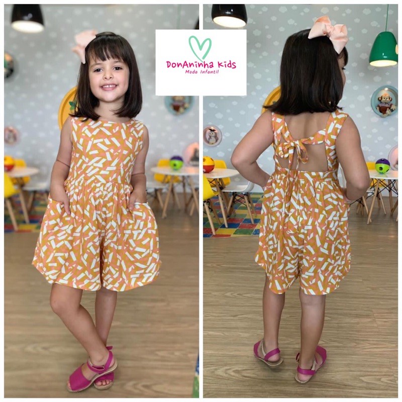 Macaquinho infantil cheap de viscose