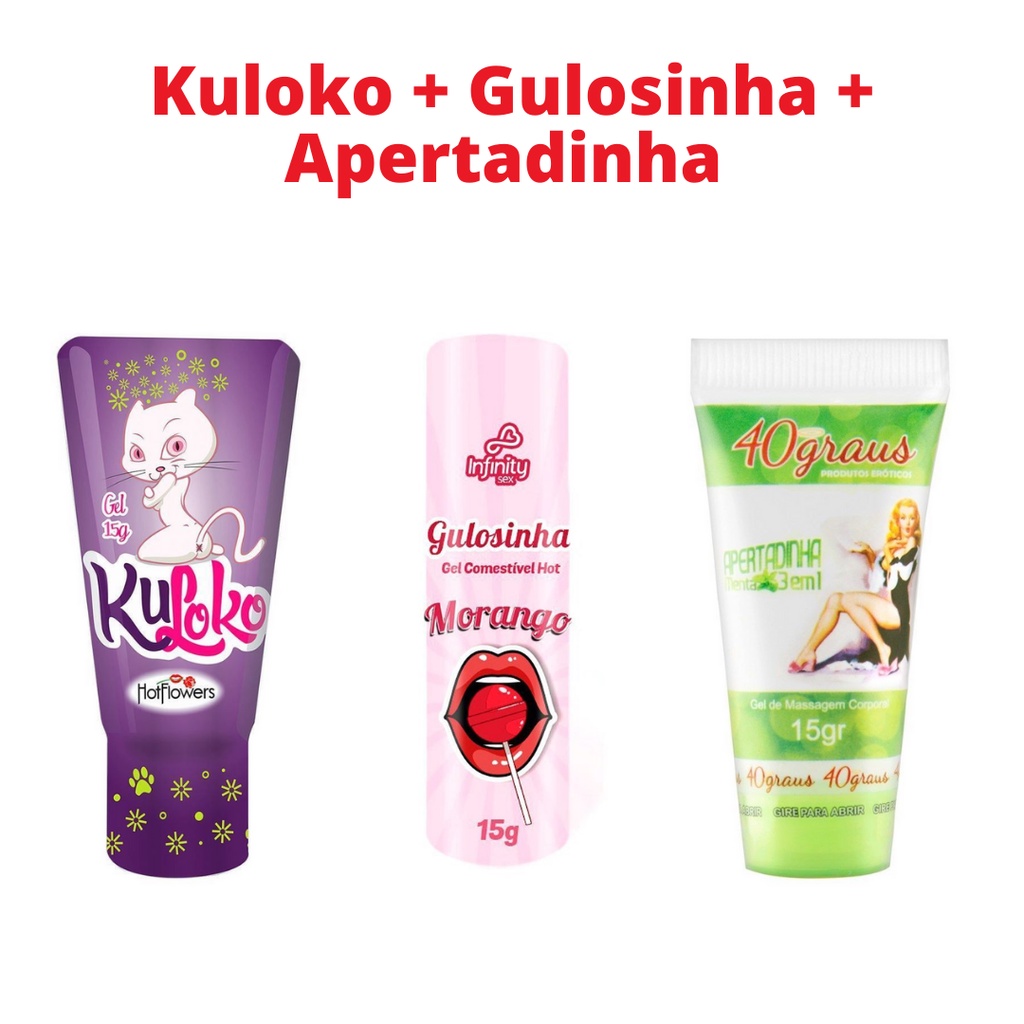 Kit Kuloko Gel Dessensibilizante Anal + Gulosinha Gel Comestível Sexo Oral  + Apertadinha Adstringente Sempre Virgem - Sex Shop Produtos Adultos |  Shopee Brasil