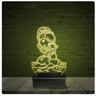 Led Luminária Acrílico Abajur - Princesa Desenho Infantil 15