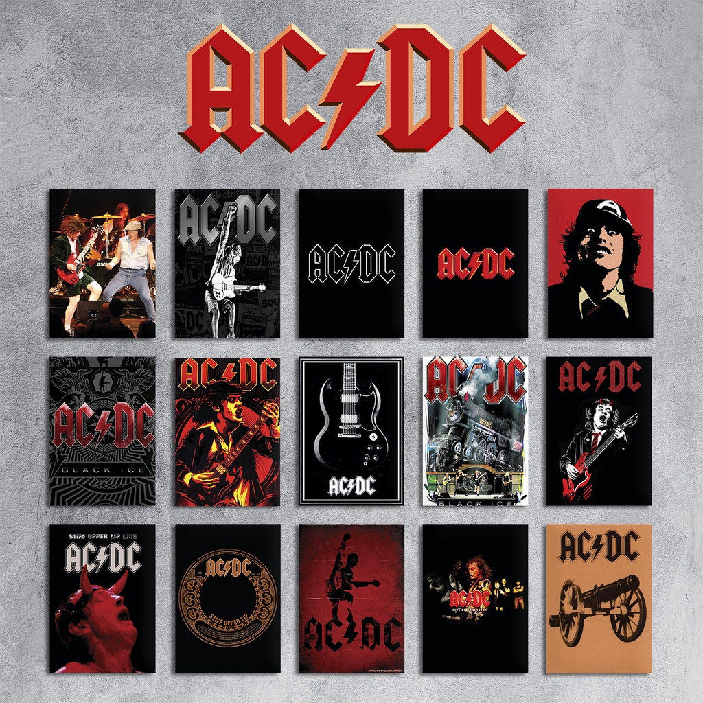Quadro decorativo AC/DC Banda Hard Rock Malcolm Angus Young placa ...