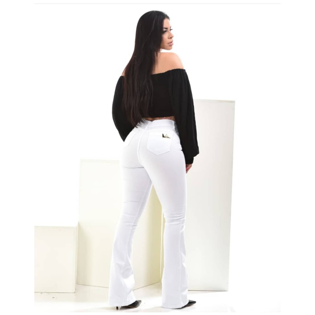 Calça jeans hot sale flare branca