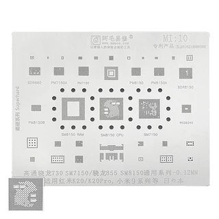 Amaoe MI : 10 BGA Reballing Stencil Para Ferramentas De Reparo Telefônico Série SM7150 RAM SM8150 CPU XIAOMI 9 K20