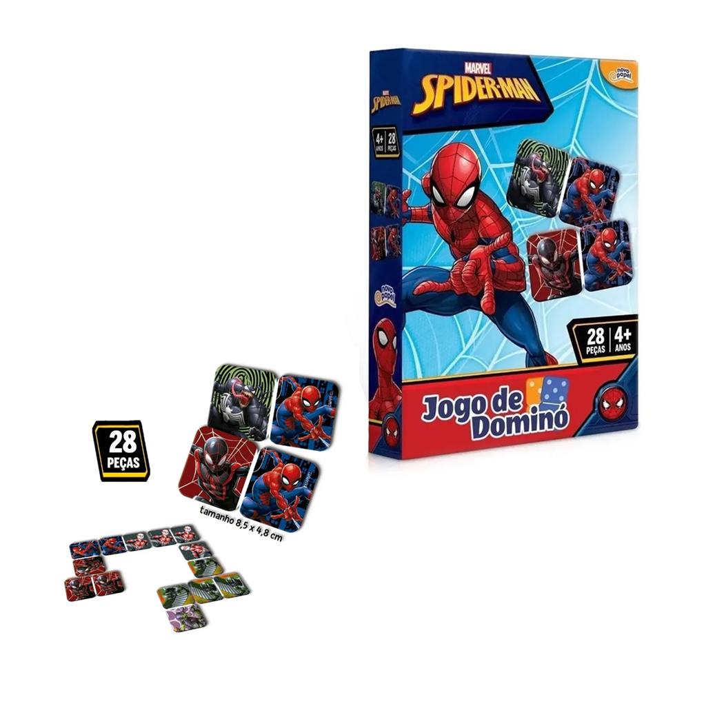 Jogo Educativo Infantil Domino Homem Aranha Marvel 28 pecas Toyster ...
