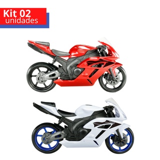 Kit 4 Motos Racing 22 cm c/ Pneu de Borracha Roma Brinquedos em